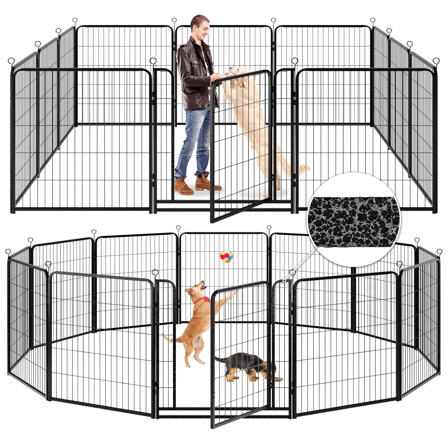 Dog Playpen Outdoor Extra Wide 12 Panels Heavy Duty Anti Rust - Main Image