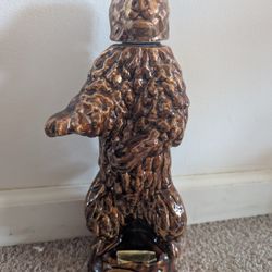 1968 Ezra Brooks Empty Whiskey Decanter Standing Brown Grizzly Bear