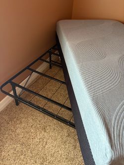 Mattress with Black Metal Bed Frame
