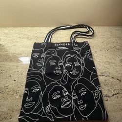 Sephora Black & White Canvas Tote Bag 