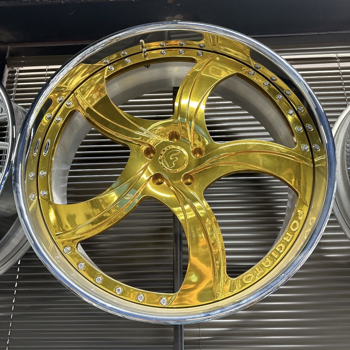 26 Forgiato Gold Face Chrome Lip Wheels Tires Package