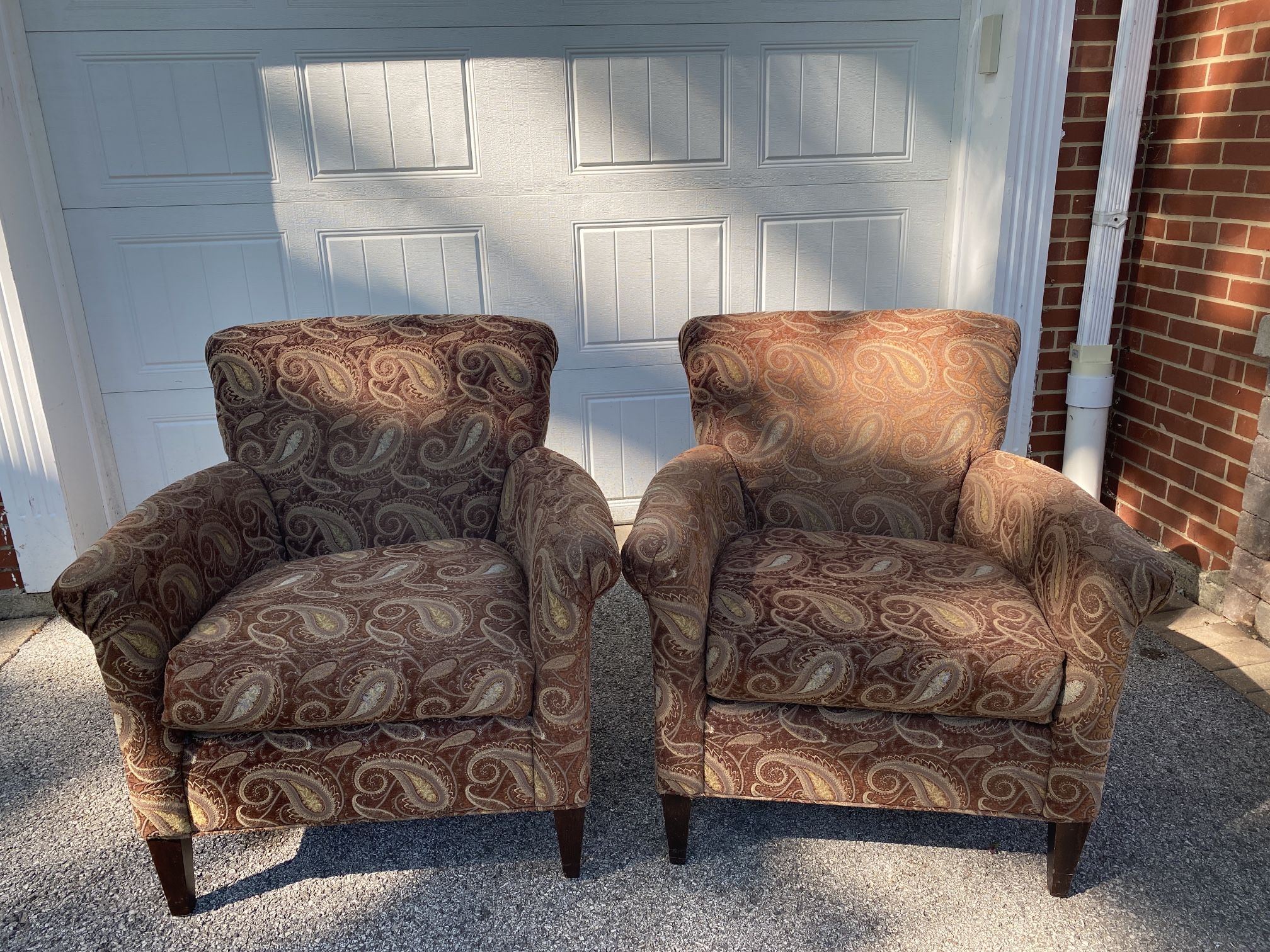 Crate And Barrel Upholstered Paris Chairs