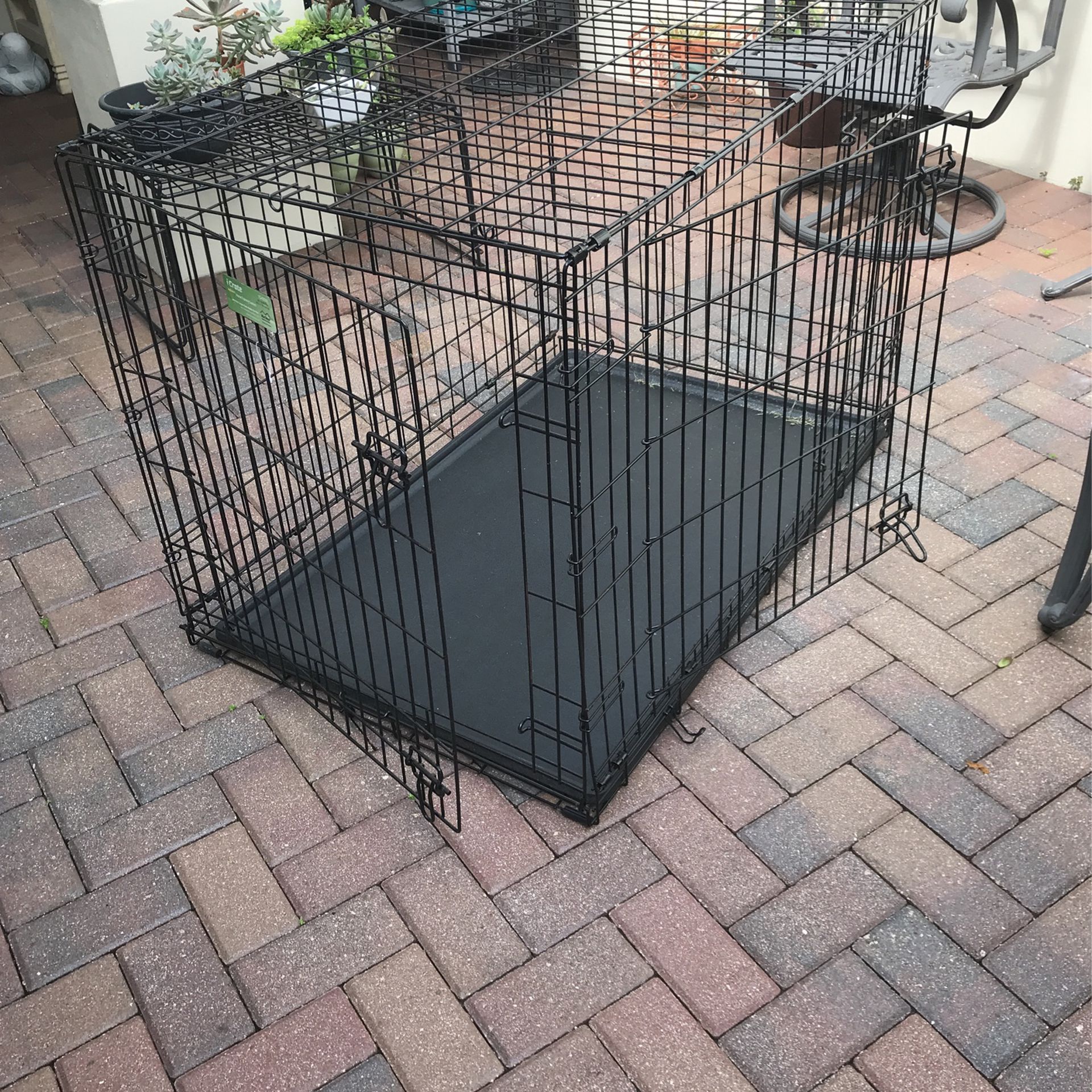2 Door Collapsable Large Dog Cage 28Wx42Lx31H