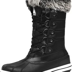 Women's Mid Calf Winter Snow Boots Waterproof Outdoor Cold Weather Insulated Boot Warm Lined Non Slip
