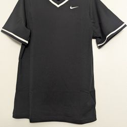 Nike Vapor Select Full V Neck Baseball Jersey Black Men's Size Large DM4123-012