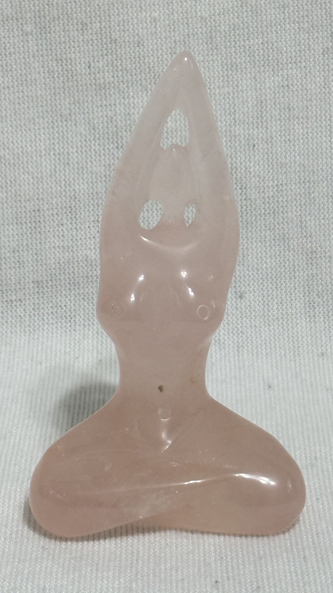 Yoga Lady Hand Carved out of Natural Rose Quartz Crystal 