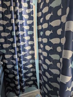 Whale curtains 48x80