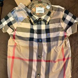 Burberry Authentic (Toddler 18M) Short Sleeve Check Stretch Cotton Shirt (Brand New Never Worn) PRICE IS DISCOUNTED & FIRM ALREADY 