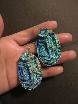 Handmade Beautiful custom resin earrings Big and heavy too