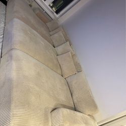 Beige Cloud Sectional Couch – Modern Deep Seat