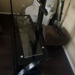 Glass 3 Shelf TV Stand