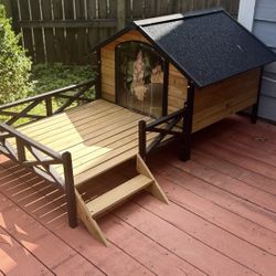 Wooden Dog House With Porch 