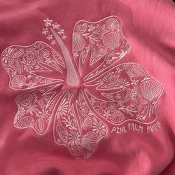 Pink Palm Puff Hoodie Size XS
