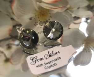 Silver night color earrings 12mm