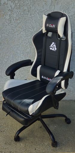 N-Gen Gaming/Office Chair - Black/White w/ padded head rest