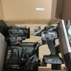 Flex 1/4” Drive Impact Driver With (2) 2.5 Ah Batts, Charger & Bag New In Box $165 In N Lakeland 