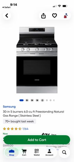 Samsung gas stove, brand new