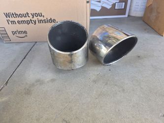(2) 5.5 inch exhaust tips muffler chrome pipe