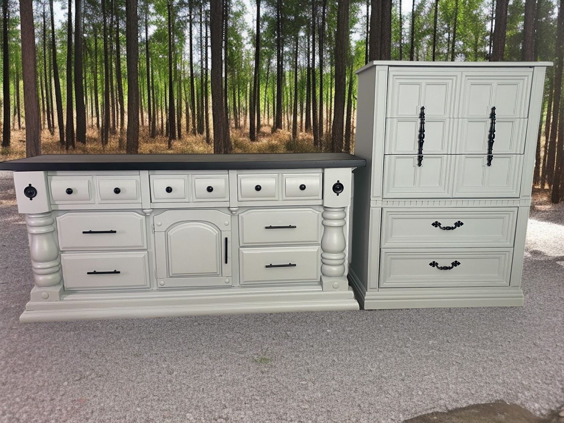 Huge Paul Bunyan Dresser & Chest 2pc Bedroom Set Solid Wood New