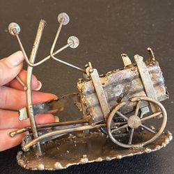 Vintage - Copper Tin Metal Wagon - Yard Wagon - Hong Kong