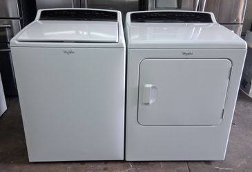 Whirlpool Super Capacity top loading washer and dryer