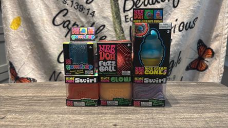 Nee Doh Squish Toys – Gumdrop & Nice Cube & Swirl for sale
