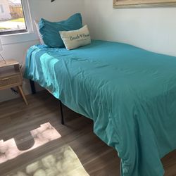Twin XL bedframe plus mattress 