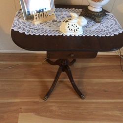 Antique Side Table With Drawer