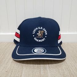NEW! 125th US OPEN @ Oakmont Lightweight Cotton Mesh Snap-Back Hat (OSFA) Blue