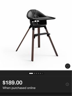 Stokke® Clikk Black/Warm Brown Baby High Chair with Adjustable Footrest
