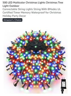 500 LED Multicolor Christmas Lights Christmas Tree Light Outdoor