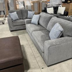 HOT DEAL 🤝 ASHLEY FURNITURE 👌ALTARI ALLOY LIVING ROOM SET(LOVESEAT &SOFA ) CHAIR AND OTTOMAN AVAILABLE 