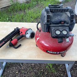 Air Compresser And Milwaukee Nailgun