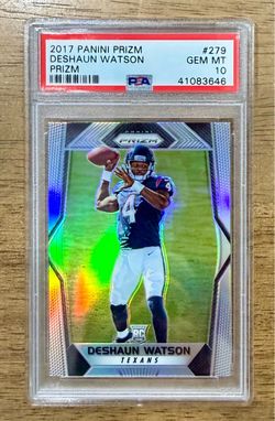 2017 Prizm Deshaun Watson #279 Silver Prizm Rookie RC PSA 10 Texans Browns