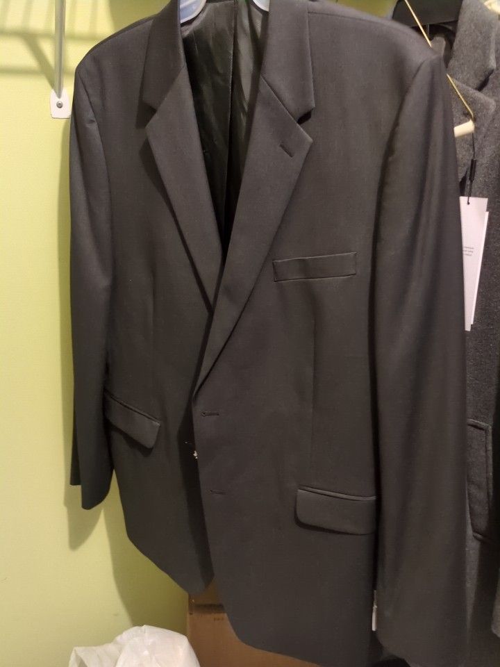 $360 Alfani Mens Traveler Woven Notch Lapel Two-Button Suit Seprt Jacket Blk 46L