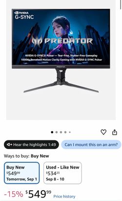 Asus predator 27” monitors