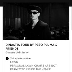 Peso Pluma Arizona March 6 GA Lawn + fastpass