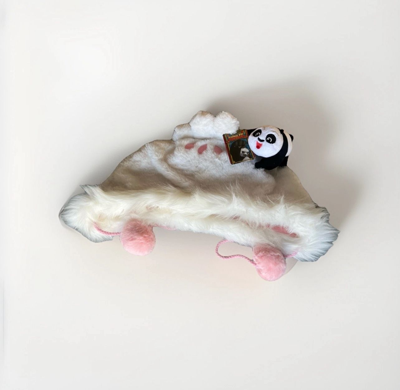 Kung Fu Panda White & Pink Plush Hat Universal Studios One Size – NWT