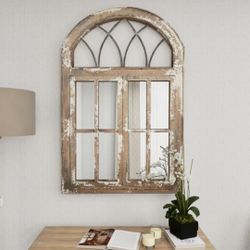 Solid Wood Arch Wall Mirror