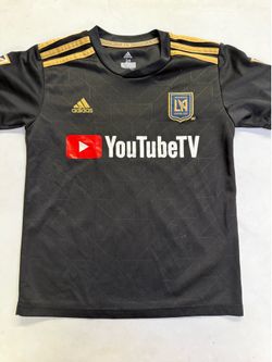 Adidas LA Football Club YouTube TV Kids Jersey Black MLS Soccer Shirt Size 24