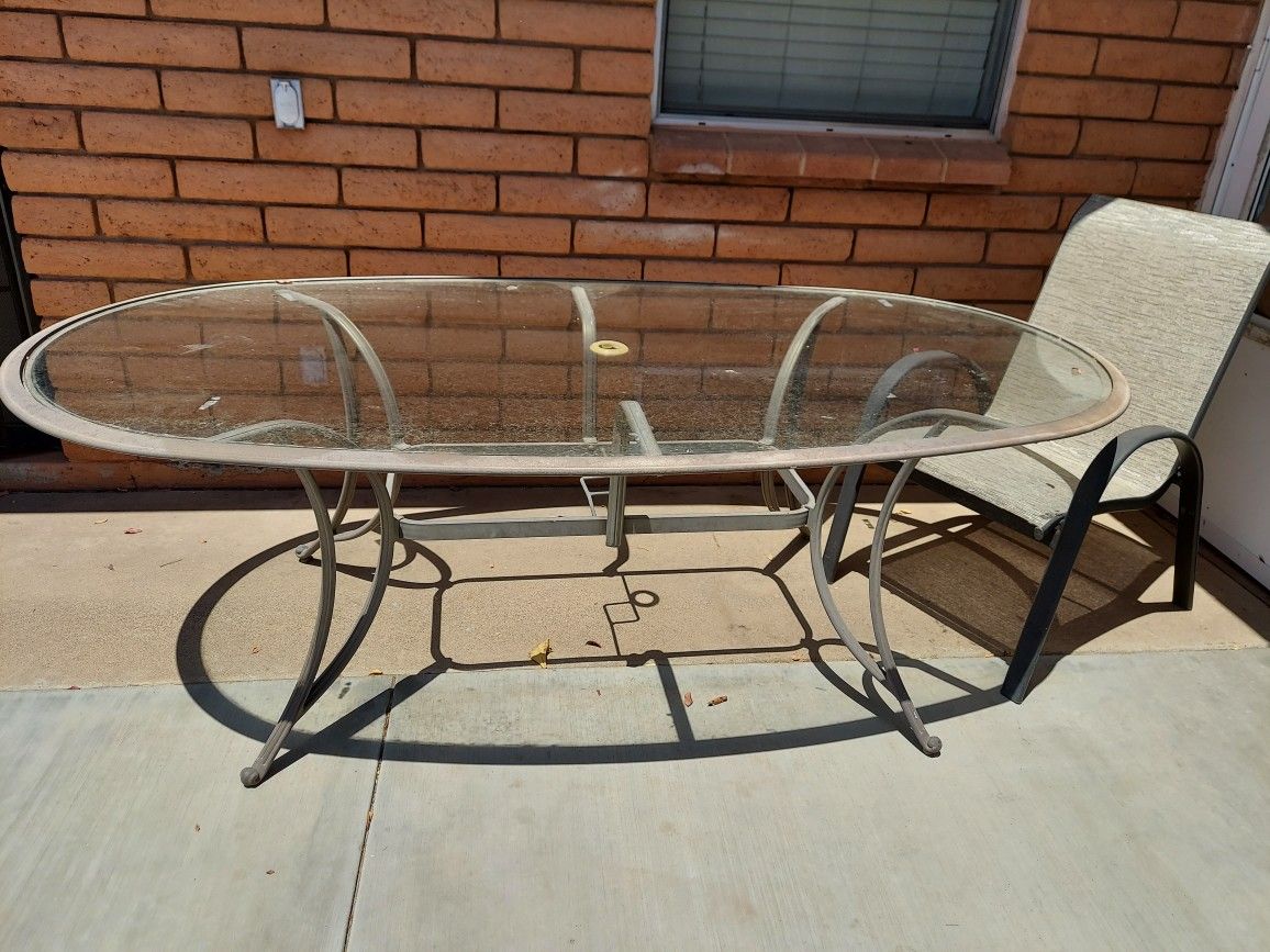Oval Glass Garden Table