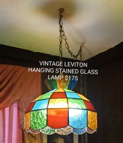 Vintage Leviton Stained Glass Lamp