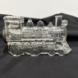 Glass Candy Container Train Locomotive