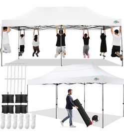 10 x 20 ft Pop-Up Tent, Awning Without Sidewalls, Waterproof, Heavy Duty, for Parties, Outdoor Tent, Garden Tent