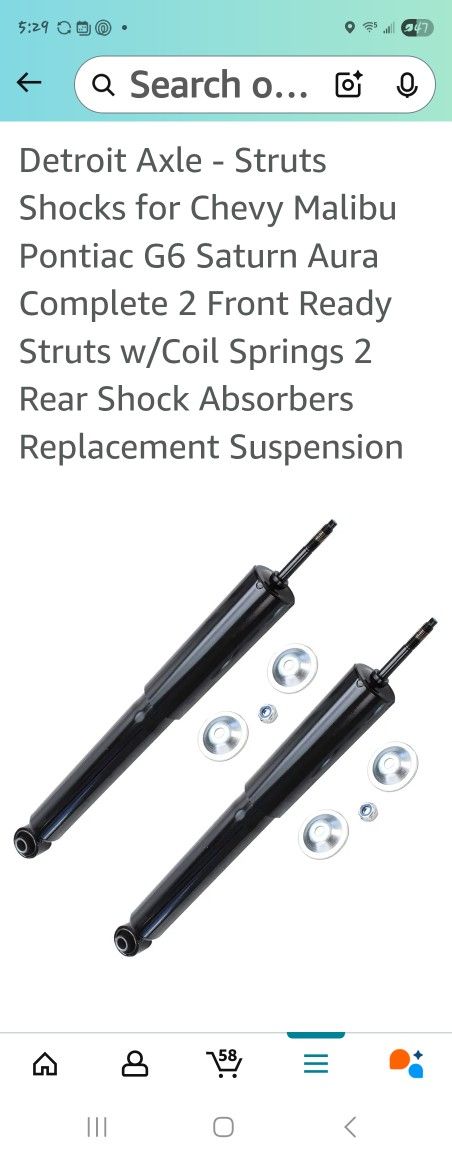 2 Rear Shock Absorbers Make/Model in Description