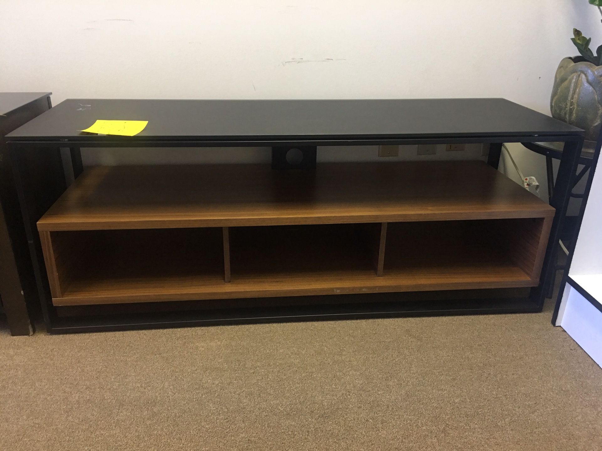TV STAND 65” glass and wood