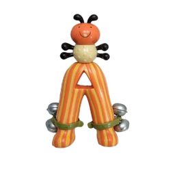 VTG BATTAT Baby Toy Bug Ant Rattle Bells Musical Noise Shaker Orange & Yellow 8"