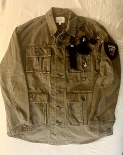 CINQ A SEPT EMBELLISH SACRED HEART MILITARY JACKET