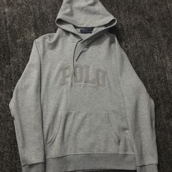 Gray polo logo hoodie ( used )