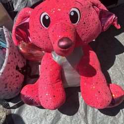 Elefante Pink O Rosa Grande 20 Pulgadas De Altura 24 De Ancho De Abuerto 18 De Frente Para Tras
